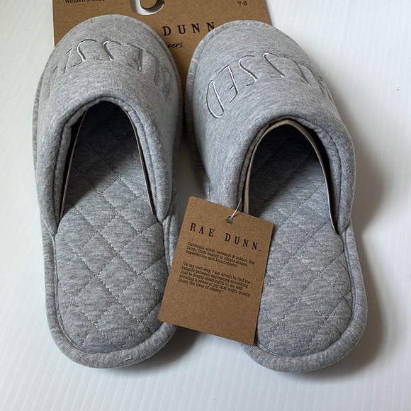 Rae Dunn BLESSED. scuff slippers | small (size 7-8) - Picture 2 of 5